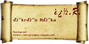 Ökrös Réka névjegykártya